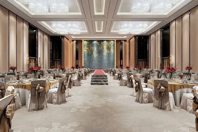 陕西宴会厅装修设计西安宴会中心装修陕西酒店大厅(图2)