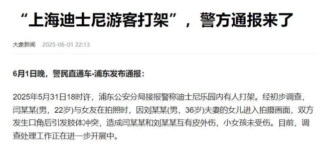 Emc易倍体育：通报来了！迪士尼打架目击者发声情侣被骂被打孩子最无辜(图2)